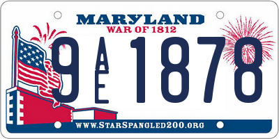 MD license plate 9AE1878