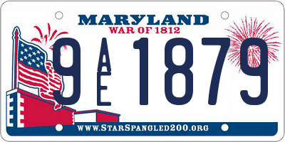 MD license plate 9AE1879
