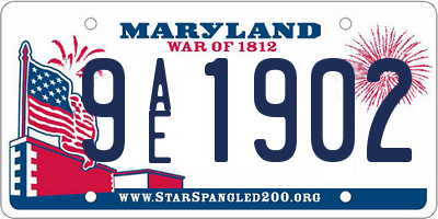 MD license plate 9AE1902
