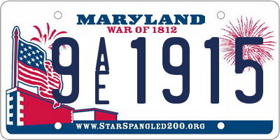MD license plate 9AE1915