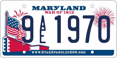 MD license plate 9AE1970