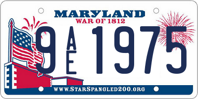 MD license plate 9AE1975