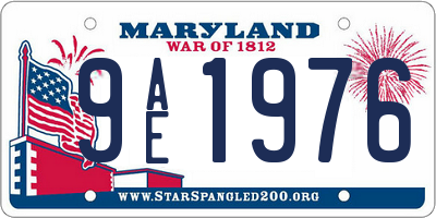 MD license plate 9AE1976