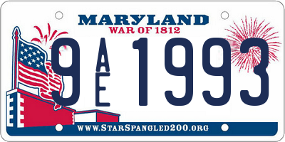 MD license plate 9AE1993