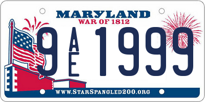 MD license plate 9AE1999