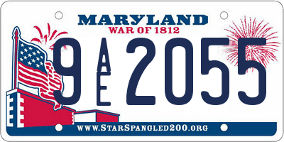 MD license plate 9AE2055