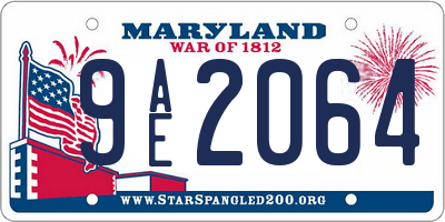MD license plate 9AE2064