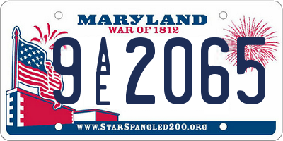 MD license plate 9AE2065