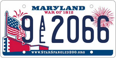 MD license plate 9AE2066