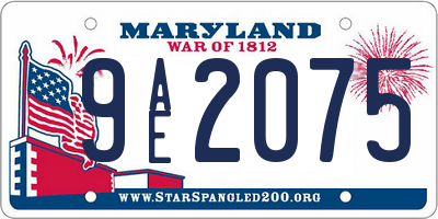 MD license plate 9AE2075