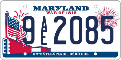 MD license plate 9AE2085