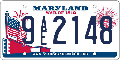 MD license plate 9AE2148