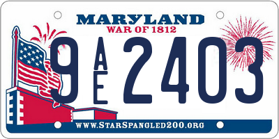 MD license plate 9AE2403
