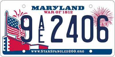 MD license plate 9AE2406