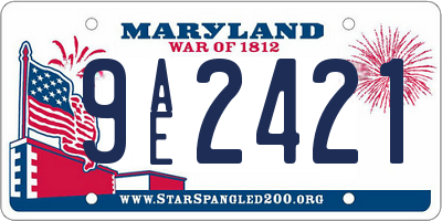 MD license plate 9AE2421