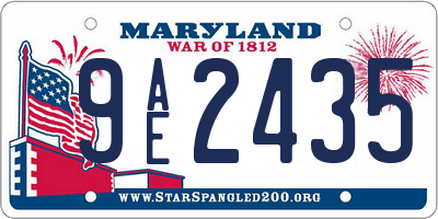 MD license plate 9AE2435
