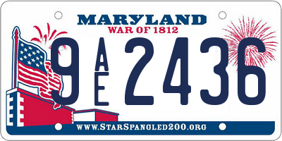 MD license plate 9AE2436