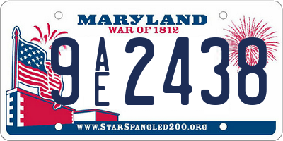 MD license plate 9AE2438