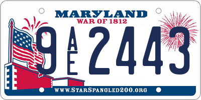 MD license plate 9AE2443