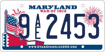 MD license plate 9AE2453