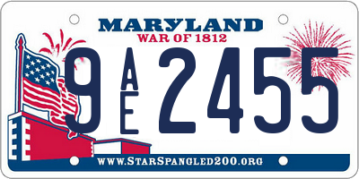 MD license plate 9AE2455