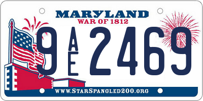 MD license plate 9AE2469