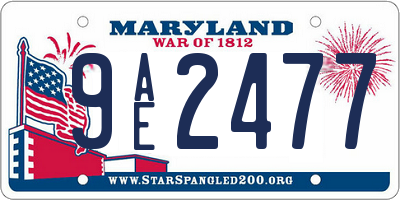 MD license plate 9AE2477