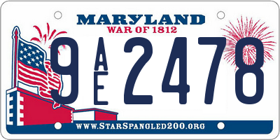 MD license plate 9AE2478