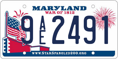 MD license plate 9AE2491