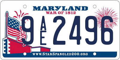 MD license plate 9AE2496