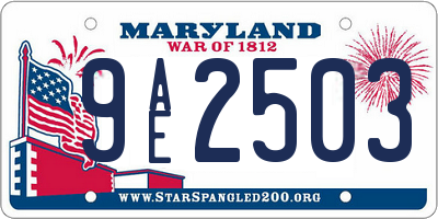 MD license plate 9AE2503