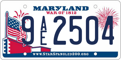 MD license plate 9AE2504