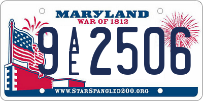 MD license plate 9AE2506