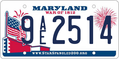 MD license plate 9AE2514