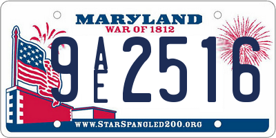 MD license plate 9AE2516