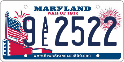 MD license plate 9AE2522