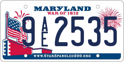 MD license plate 9AE2535