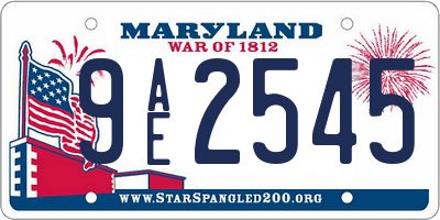 MD license plate 9AE2545