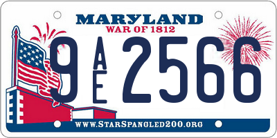 MD license plate 9AE2566