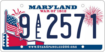 MD license plate 9AE2571