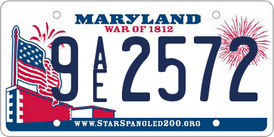 MD license plate 9AE2572