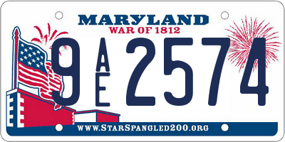 MD license plate 9AE2574