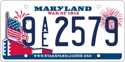 MD license plate 9AE2579