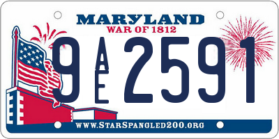 MD license plate 9AE2591