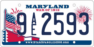 MD license plate 9AE2593