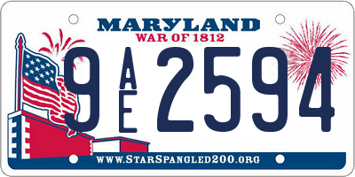 MD license plate 9AE2594