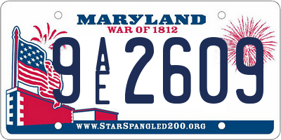 MD license plate 9AE2609