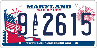 MD license plate 9AE2615
