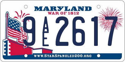 MD license plate 9AE2617