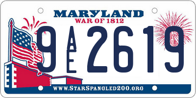 MD license plate 9AE2619